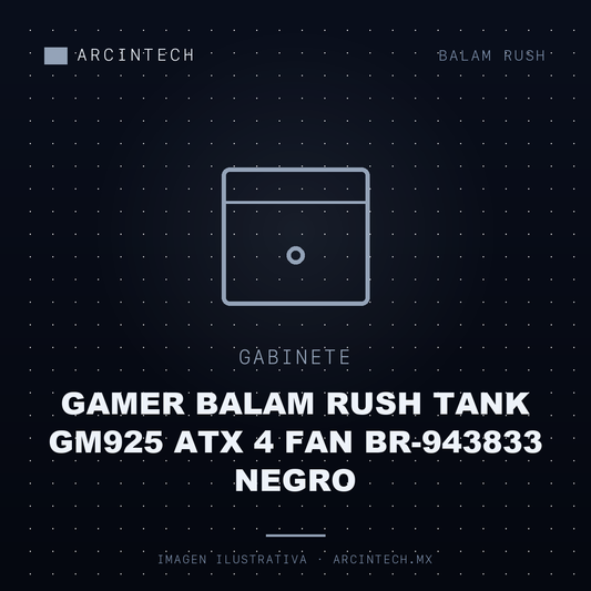 Gabinete Gamer Balam Rush Tank GM925 ATX 4 Fan BR-943833 Negro