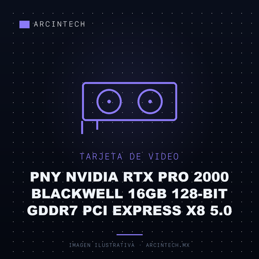 Tarjeta de Video Pny NVIDIA RTX Pro 2000 Blackwell 16GB 128-bit GDDR7 PCI Express X8 5.0