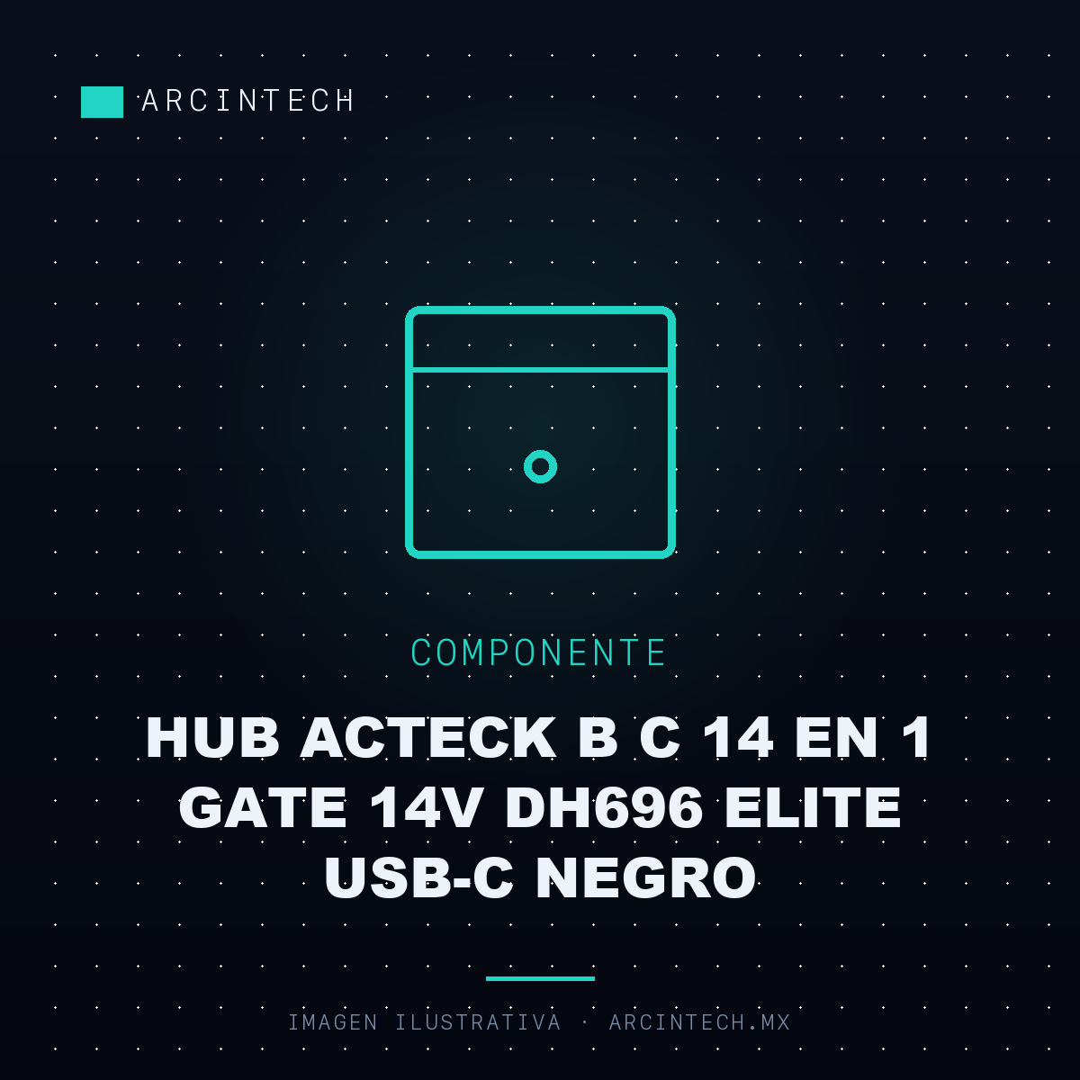 Hub Acteck B C 14 en 1 Gate 14V DH696 Elite USB-C Negro