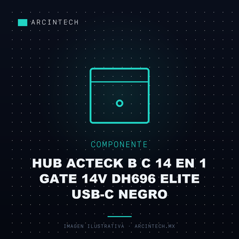 Hub Acteck B C 14 en 1 Gate 14V DH696 Elite USB-C Negro
