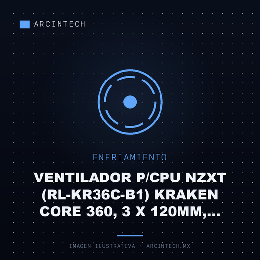 Ventilador P/cpu NZXT (RL-KR36C-B1) Kraken Core 360, 3 X 120MM, 2400RPM, Negro