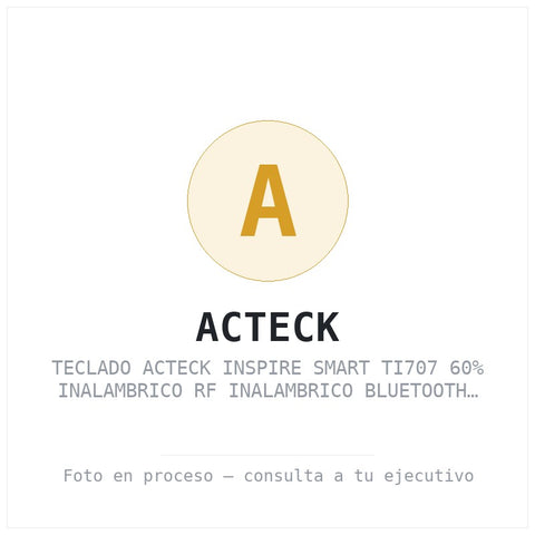 Teclado Acteck Inspire Smart TI707 60% Inalambrico Rf Inalambrico Bluetooth Negro Espanol