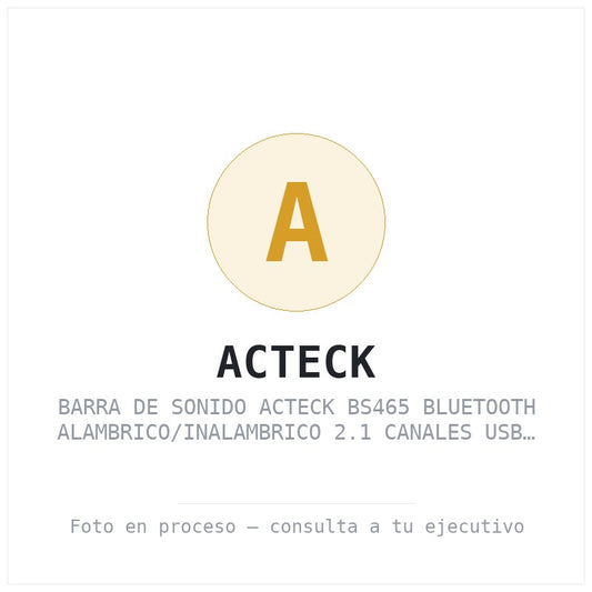 Barra de Sonido Acteck BS465 Bluetooth Alambrico/inalambrico 2.1 Canales USB Negro