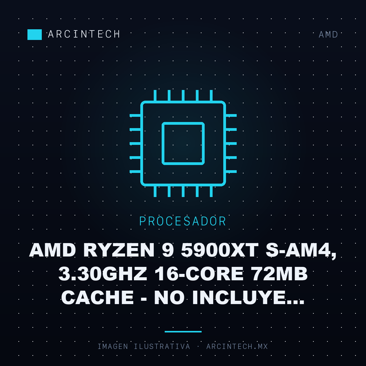 Procesador AMD Ryzen 9 5900XT S-AM4, 3.30GHz 16-CORE 72MB Cache - No Incluye Disipador