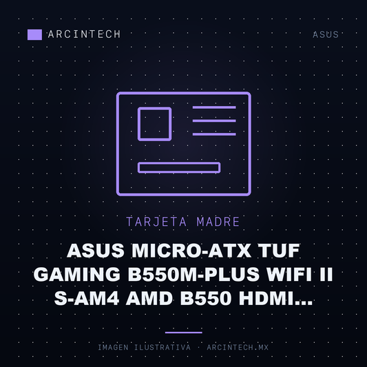 Tarjeta Madre ASUS Micro-ATX Tuf Gaming B550M-PLUS WiFi Ii S-AM4 AMD B550 HDMI 128GB DDR4