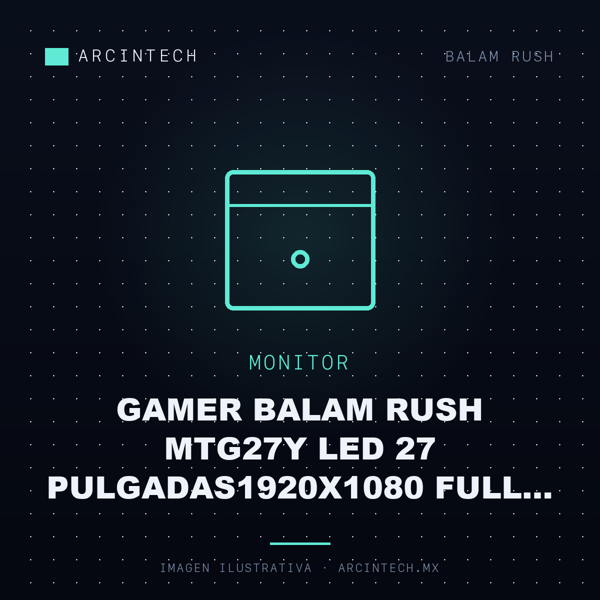 Monitor Gamer Balam Rush MTG27Y LED 27 PULGADAS1920X1080 Full HD G-sync/freesync 180Hz Hdmi/displayport Negro