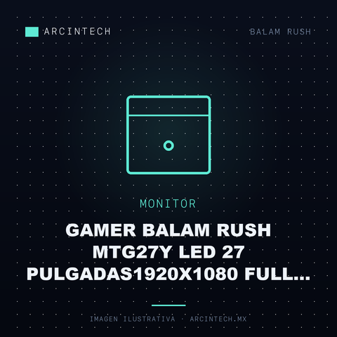 Monitor Gamer Balam Rush MTG27Y LED 27 PULGADAS1920X1080 Full HD G-sync/freesync 180Hz Hdmi/displayport Negro