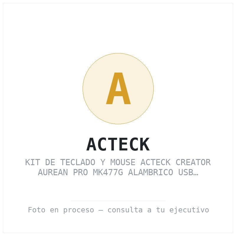Kit de Teclado y Mouse Acteck Creator Aurean Pro MK477G Alambrico USB Retroiluminado Negro