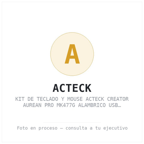 Kit de Teclado y Mouse Acteck Creator Aurean Pro MK477G Alambrico USB Retroiluminado Negro
