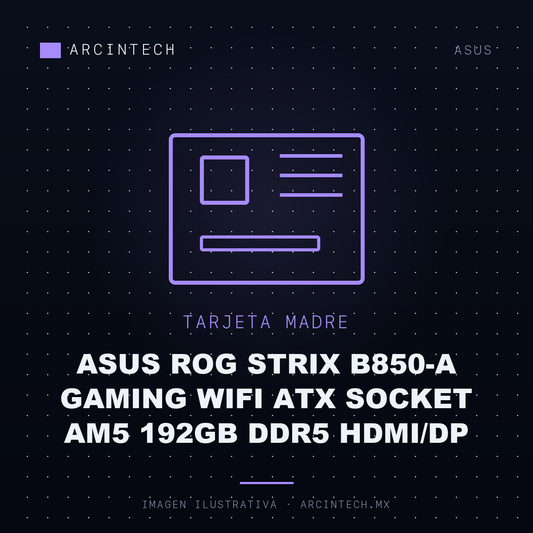 Tarjeta Madre ASUS Rog Strix B850-A Gaming WiFi ATX Socket AM5 192GB DDR5 Hdmi/dp