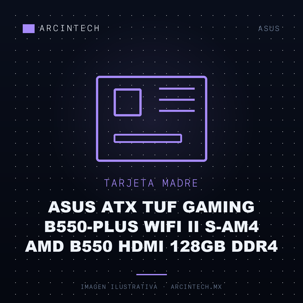 Tarjeta Madre ASUS ATX Tuf Gaming B550-PLUS WiFi Ii S-AM4 AMD B550 HDMI 128GB DDR4