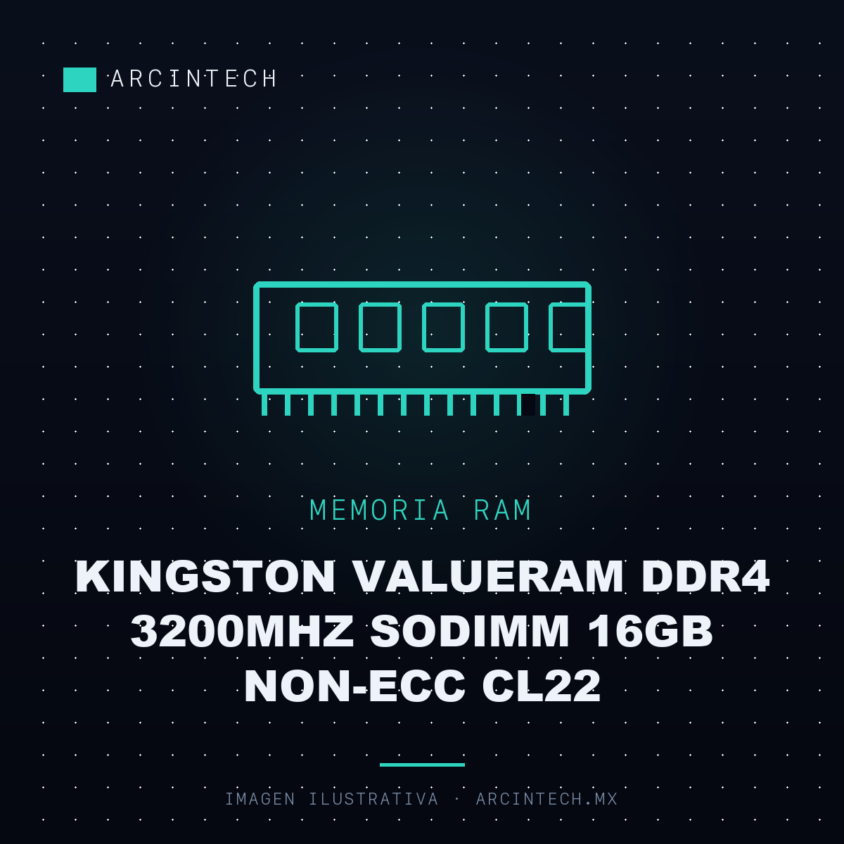 Memoria RAM Kingston Valueram DDR4 3200MHz Sodimm 16GB Non-ecc CL22