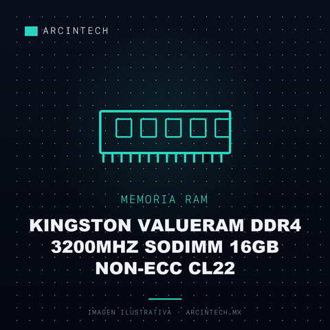 Memoria RAM Kingston Valueram DDR4 3200MHz Sodimm 16GB Non-ecc CL22