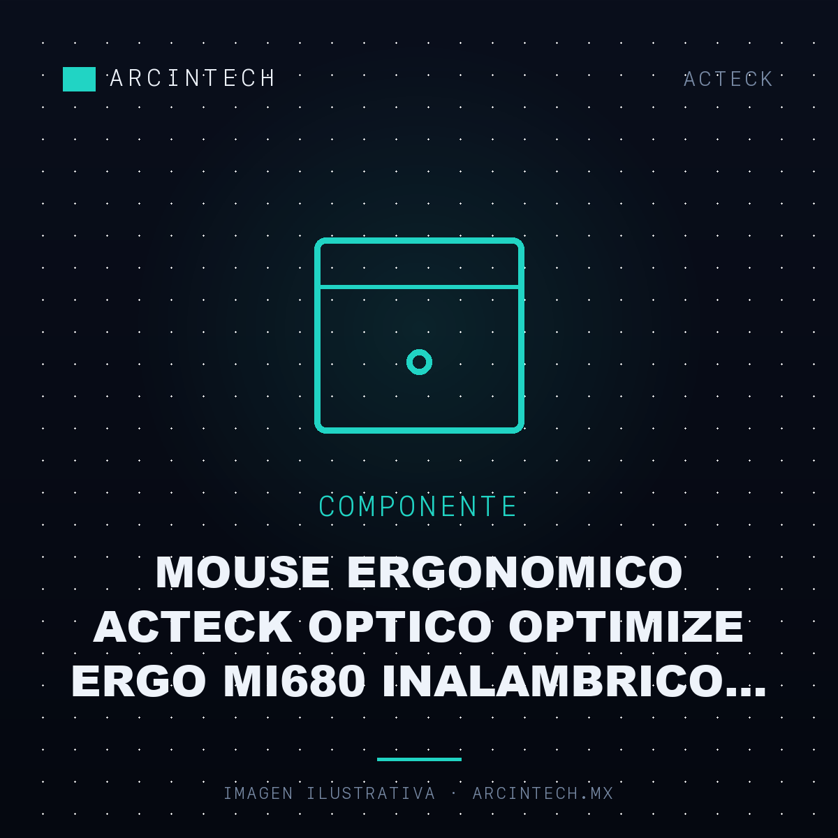 Mouse Ergonomico Acteck Optico Optimize Ergo MI680 Inalambrico Usb-a 1600DPI Negro