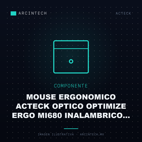 Mouse Ergonomico Acteck Optico Optimize Ergo MI680 Inalambrico Usb-a 1600DPI Negro