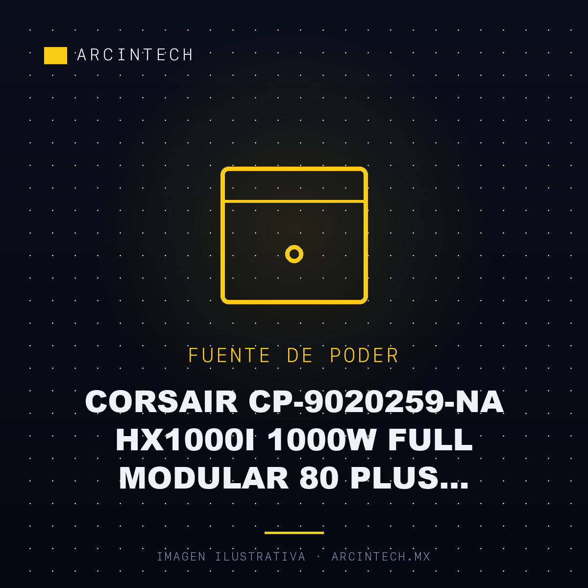 Fuente de Poder Corsair CP-9020259-NA HX1000I 1000W Full Modular 80 Plus Platinum