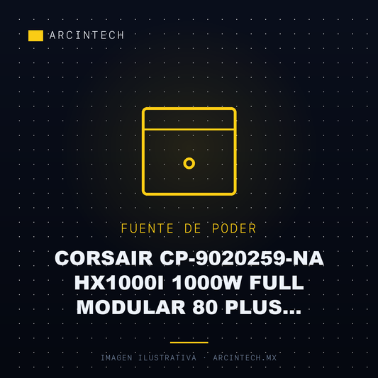 Fuente de Poder Corsair CP-9020259-NA HX1000I 1000W Full Modular 80 Plus Platinum