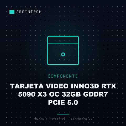 Tarjeta Video INNO3D RTX 5090 X3 OC 32GB GDDR7 PCIe 5.0
