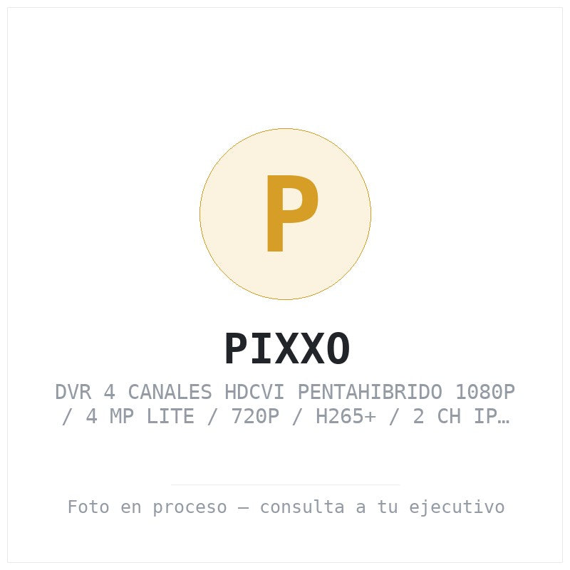 Dvr 4 Canales Hdcvi Pentahibrido 1080P / 4 Mp Lite / 720P / H265+ / 2 Ch Ip Adicionales 4+2 / Ivs / SATA Hasta 6TB / P2P Da