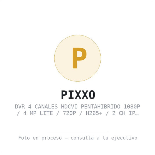 Dvr 4 Canales Hdcvi Pentahibrido 1080P / 4 Mp Lite / 720P / H265+ / 2 Ch Ip Adicionales 4+2 / Ivs / SATA Hasta 6TB / P2P Da