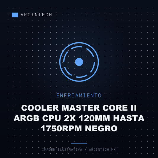 Enfriamiento Liquido Cooler Master Core Ii ARGB CPU 2X 120MM Hasta 1750RPM Negro