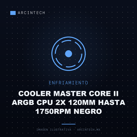 Enfriamiento Liquido Cooler Master Core Ii ARGB CPU 2X 120MM Hasta 1750RPM Negro