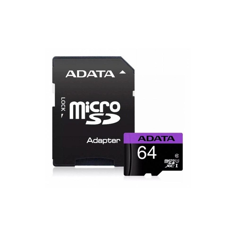 MEMORIA MICRO SDXC ADATA 64GB UHS-I U1 CON ADAPTADOR (AUSDX64GUICL10-RA1)