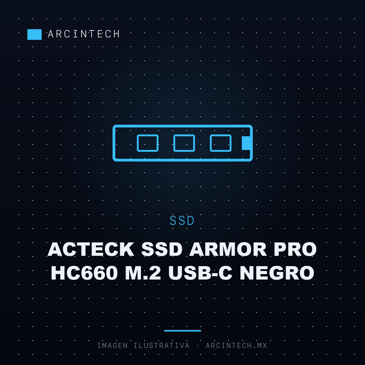 Case Acteck SSD Armor Pro HC660 M.2 USB-C Negro