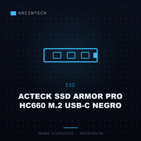 Case Acteck SSD Armor Pro HC660 M.2 USB-C Negro
