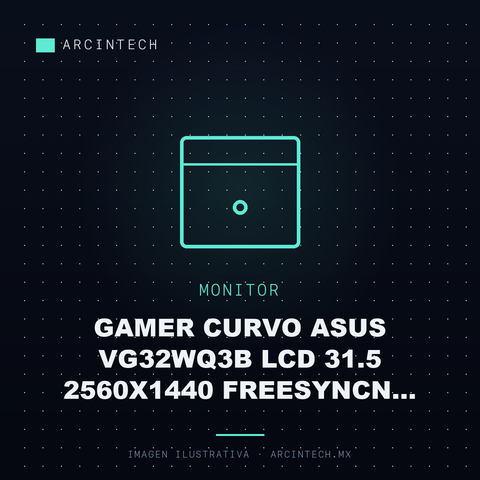 Monitor Gamer Curvo ASUS VG32WQ3B LCD 31.5 2560X1440 Freesyncn 180Hz Hdmi/displayport Bocinas Integradas Negro