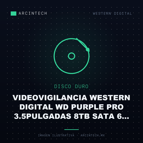 Disco Duro Videovigilancia Western Digital Wd Purple Pro 3.5PULGADAS 8TB SATA 6 Gbit/s 256MB Cache