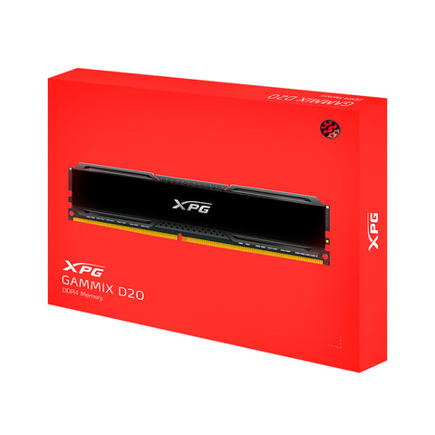 MEMORIA RAM ADATA XPG GAMMIX D20 16GB DDR4 3200MHZ CL16 XMP NEGRO (AX4U320016G16A-CBK20)