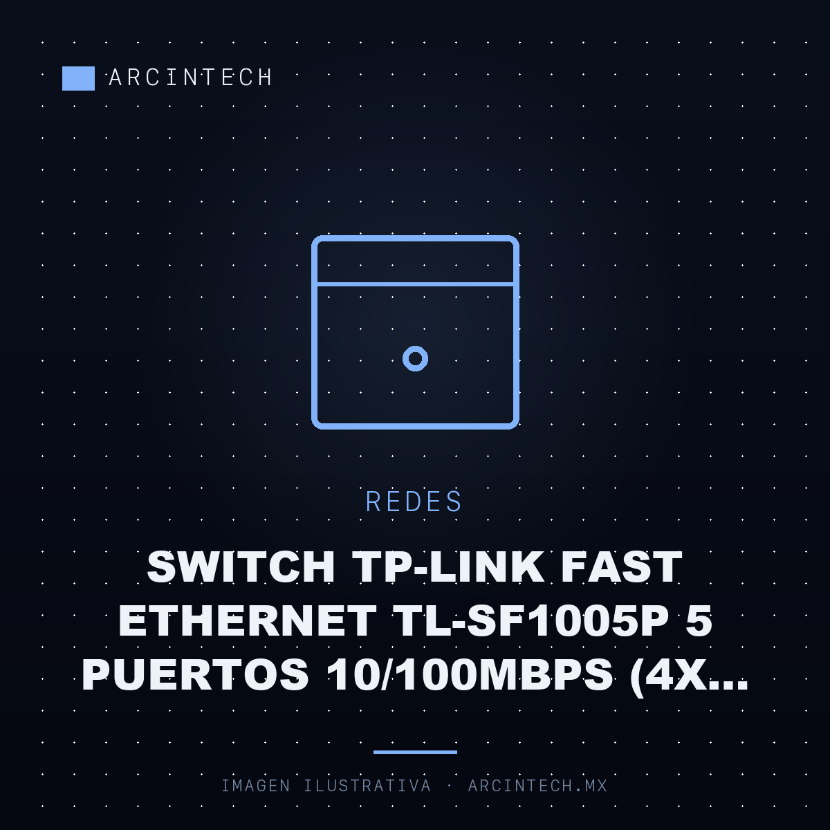 Switch TP-Link Fast Ethernet TL-SF1005P 5 Puertos 10/100MBPS (4X Poe) 1 Gbit/s 2000 Entradas No Administrable