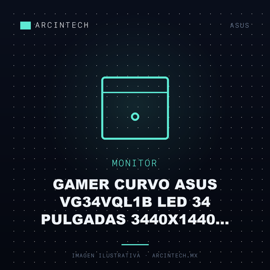 Monitor Gamer Curvo ASUS VG34VQL1B LED 34 Pulgadas 3440X1440 Ultra Wide Quad HD Freesync 165Hz Hdmi/displayport Bocinas Integradas Negro