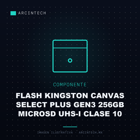 Memoria Flash Kingston Canvas Select Plus GEN3 256GB Microsd Uhs-i Clase 10
