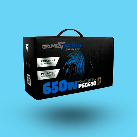 FUENTE DE PODER GAME FACTOR 650WATTS 80 PLUS BRONZE 120MM COLOR NEGRO(PSG650)