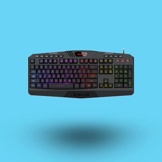TECLADO GAMER REDRAGON HARPE PRO K503A ALAMBRICO ESPANOL REPOSAMUNECAS RGB FULL TECLAS DEDICADAS RGB NEGRO (K503A-RGB-SP)