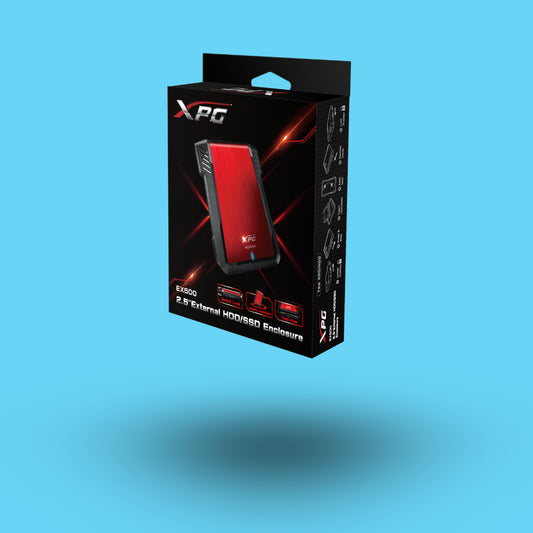 CASE (CARCASA ) PARA DISCO DURO 2.5 EXTERNO ADATA  XPG ROJO (AEX500U3-CRD)