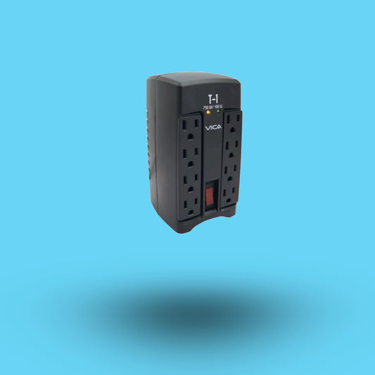 REGULADOR ELECTRONICO VICA DE VOLTAJE 750 VA 400 WATTS 8 TOMAS 5-15R (T-1)