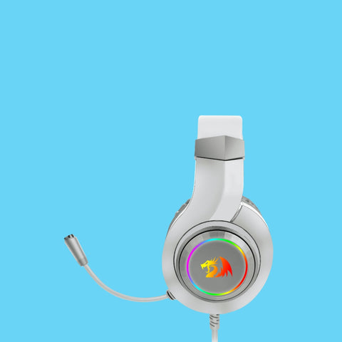 AUDIFONOS GAMER REDRAGON HYLAS H260W DIADEMA ALAMBRICO 2 METROS MICROFONO OMNIDIRECCIONAL USB-A RGB BLANCO (H260W-RGB)