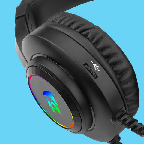 AUDIFONOS GAMER REDRAGON HYLAS H260 DIADEMA ALAMBRICO 2 METROS MICROFONO OMNIDIRECCIONAL USB-A RGB NEGRO (H260RGB)