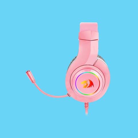 AUDIFONOS GAMER REDRAGON HYLAS H260P DIADEMA ALAMBRICO 2 METROS MICROFONO OMNIDIRECCIONAL USB-A RGB ROSA (H260P-RGB)