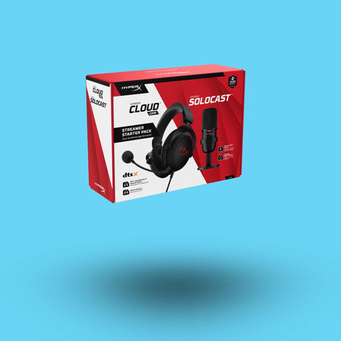 KIT STREAMER HYPERX AUDIFONOS DIADEMA CLOUD CORE + MICROFONO SOLOCAST (HBNDL0001)