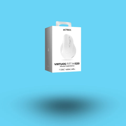 MO ERGONOMICO ACTECK OPTICO VIRTUOS FITT MI520 INALAMBRICO USB-A 2400DPI BLANCO(AC-936231)