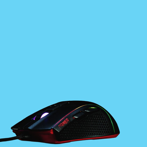 MOUSE PRIMER SWITCH OMRON OPTICO PMW 3360 12000 DPI 50G 250 IPS RGB ALAMBRICO USB TIPO A GAMER (PRIMER-BKCWW)