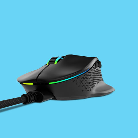 MOUSE ALPHA SWITCH OMRON PIXART PAW 3335 16000 DPI 400 IPS RGB 6 BOTONES USB TIPO C NEGRO GAMER (ALPHA-BKCWW)