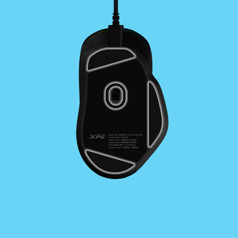 MOUSE ALPHA SWITCH OMRON PIXART PAW 3335 16000 DPI 400 IPS RGB 6 BOTONES USB TIPO C NEGRO GAMER (ALPHA-BKCWW)
