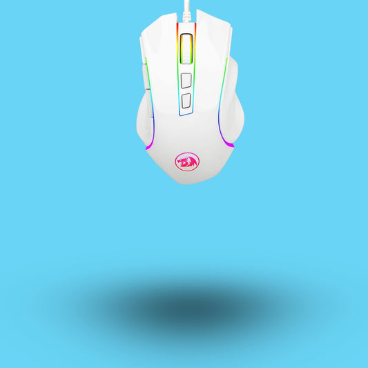 MOUSE REDRAGON GRIFFIN M607W GAMER OPTICO ERGONOMICO ALAMBRICO USB-A 7200DPI 7 BOTONES PROGRAMABLES RGB BLANCO (M607W)