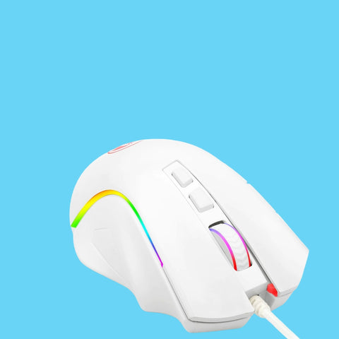 MOUSE REDRAGON GRIFFIN M607W GAMER OPTICO ERGONOMICO ALAMBRICO USB-A 7200DPI 7 BOTONES PROGRAMABLES RGB BLANCO (M607W)