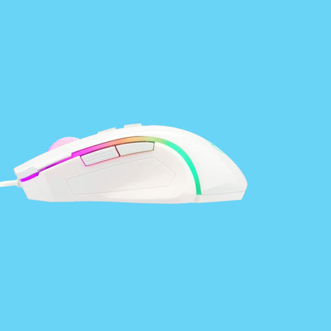 MOUSE REDRAGON GRIFFIN M607W GAMER OPTICO ERGONOMICO ALAMBRICO USB-A 7200DPI 7 BOTONES PROGRAMABLES RGB BLANCO (M607W)